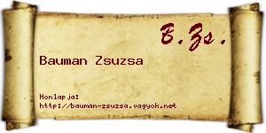 Bauman Zsuzsa névjegykártya